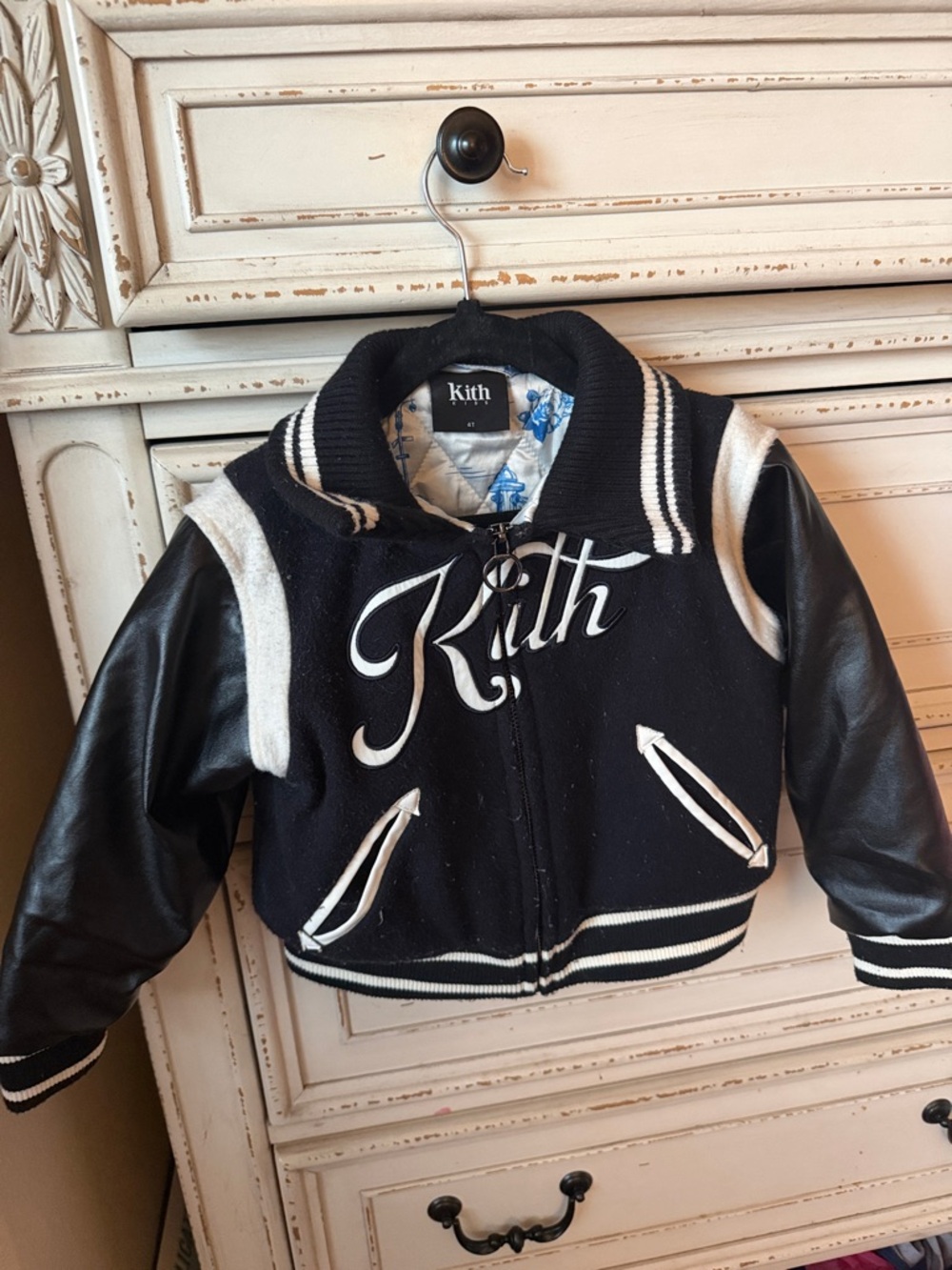 Kith Black & White Script Logo Bomber Jacket